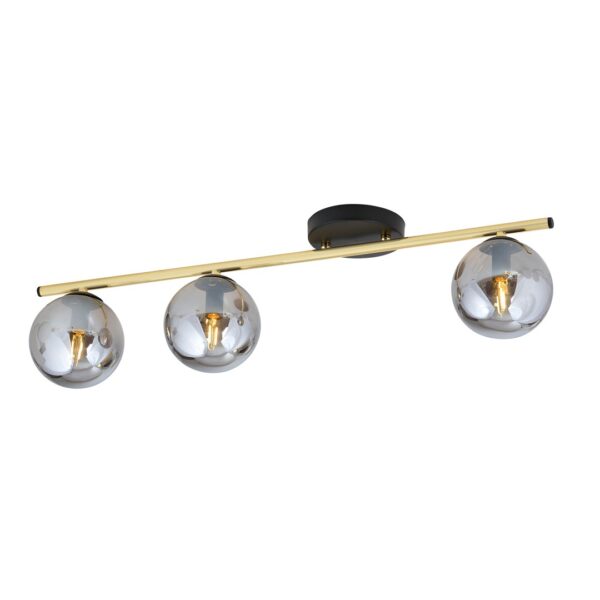Emibig Stropna svjetiljka MONZA 230V 10W MAX LED E14 Čelik/ Staklo Crna/ Zlatna