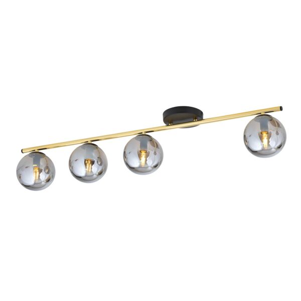 Emibig Stropna svjetiljka MONZA 230V 10W MAX LED E14 Čelik/ Staklo Crna/ Zlatna
