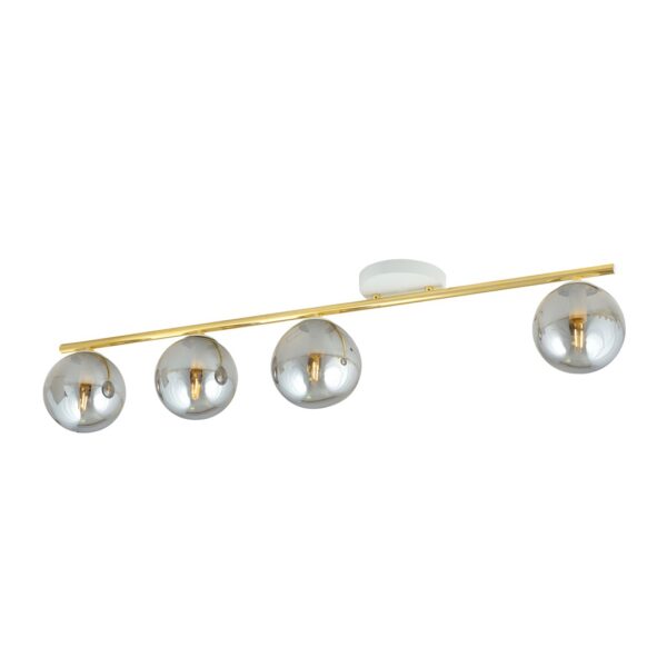 Emibig Stropna svjetiljka MONZA 230V 10W MAX LED E14 Čelik/ Staklo Bijela/ Zlatna