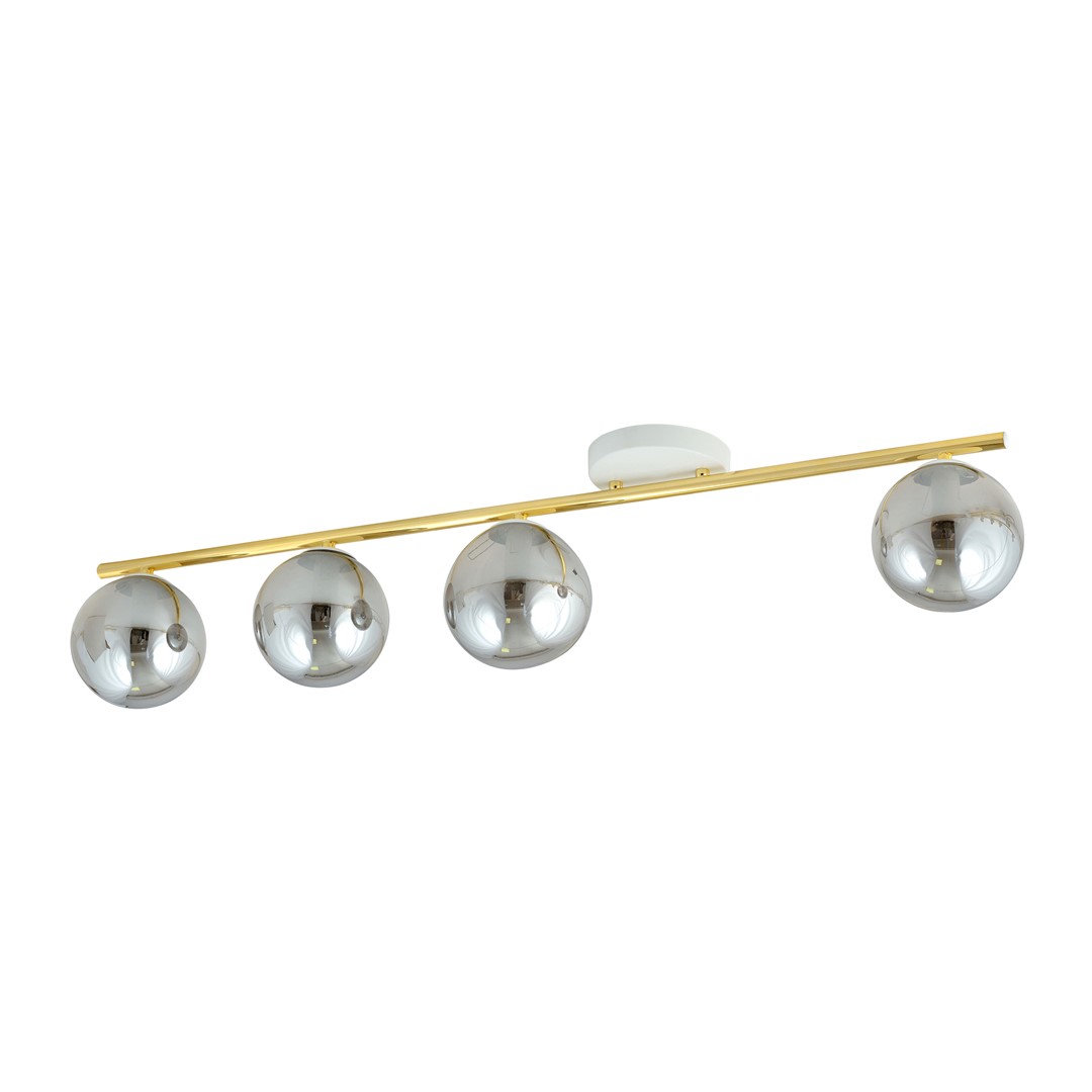 Emibig Stropna svjetiljka MONZA 230V 10W MAX LED E14 Čelik/ Staklo Bijela/ Zlatna - Slika 2