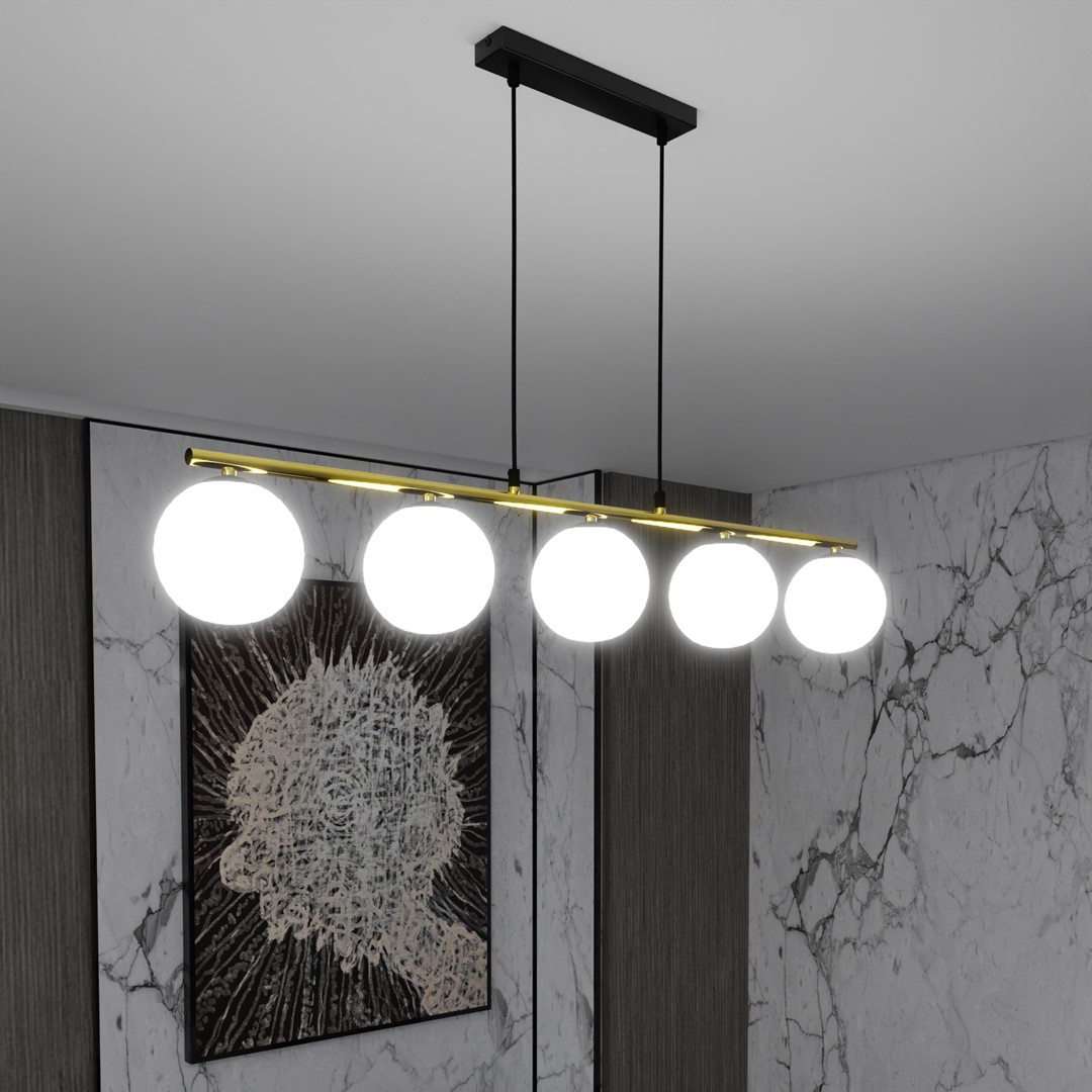 Emibig Visilica ALLORA 230V 10W MAX LED E14 Čelik/ Staklo Crna/ Zlatna - Slika 8