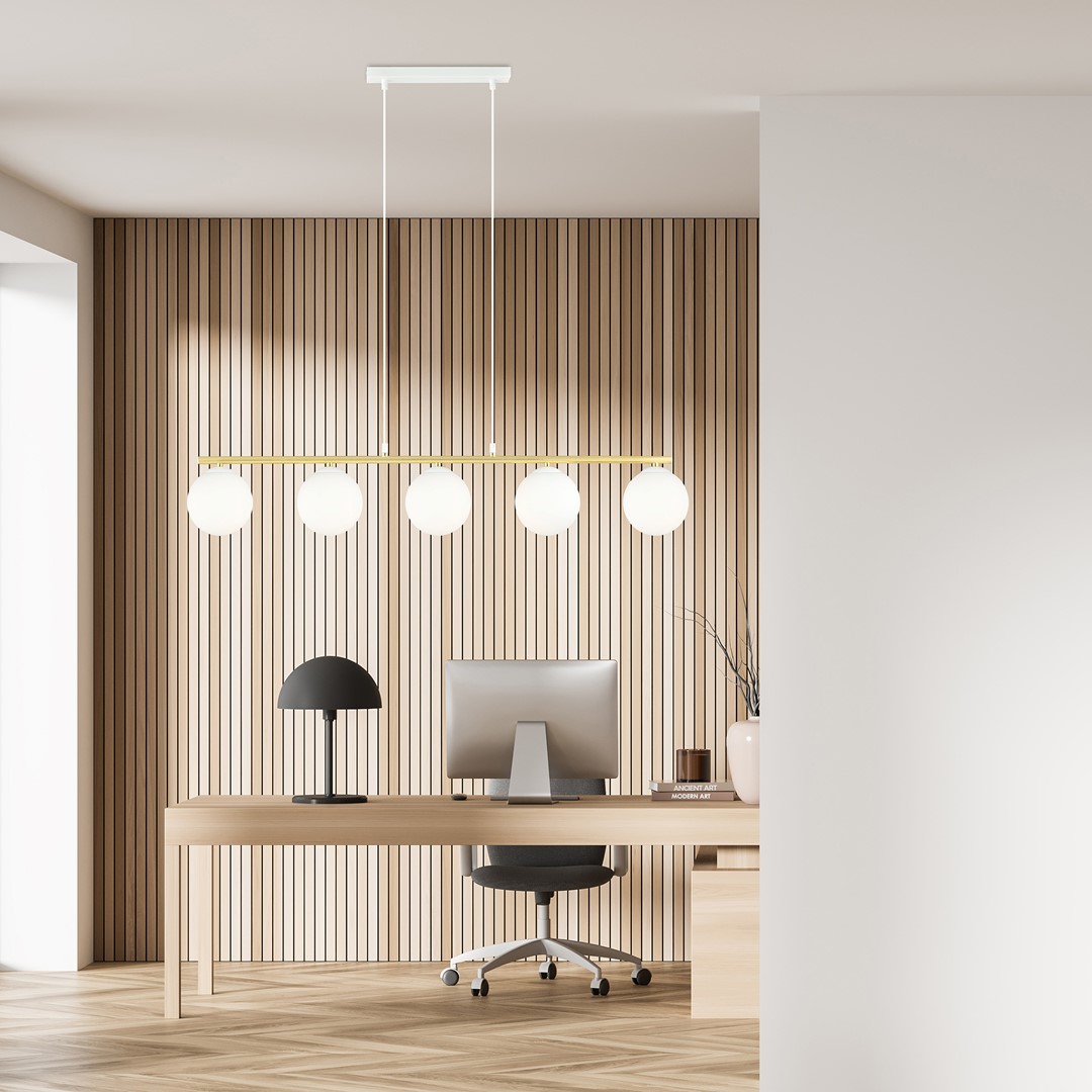 Emibig Visilica ALLORA 230V 10W MAX LED E14 Čelik/ Staklo Bijela/ Zlatna - Slika 3