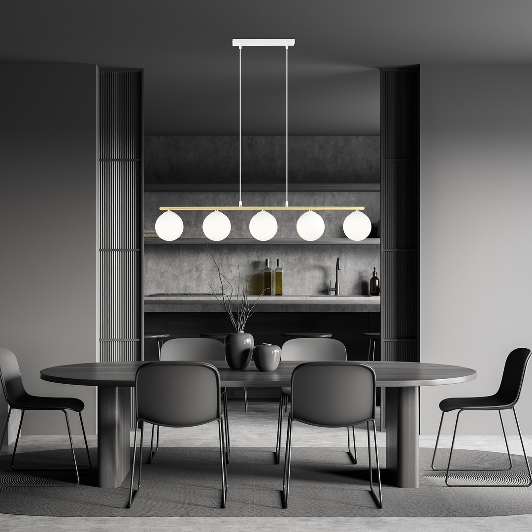 Emibig Visilica ALLORA 230V 10W MAX LED E14 Čelik/ Staklo Bijela/ Zlatna - Slika 4