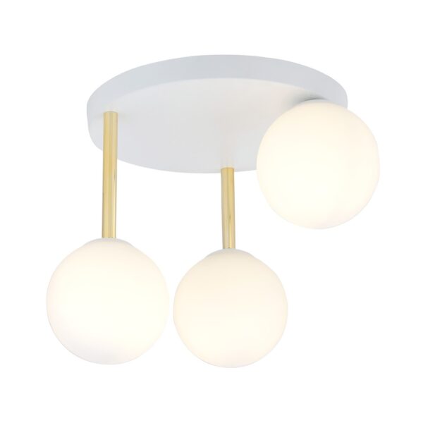 Emibig Stropna svjetiljka DOLCE 230V 10W MAX LED E14 Čelik/ Staklo Bijela/ Zlatna