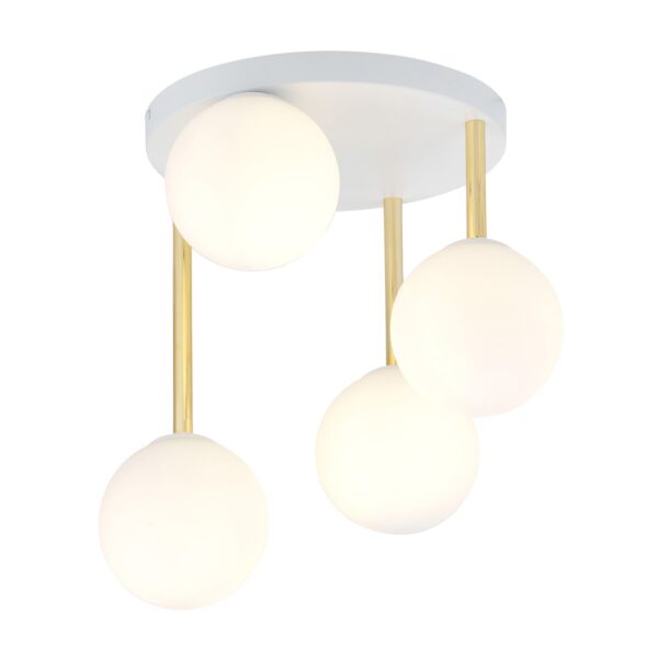 Emibig Stropna svjetiljka DOLCE 230V 10W MAX LED E14 Čelik/ Staklo Bijela/ Zlatna