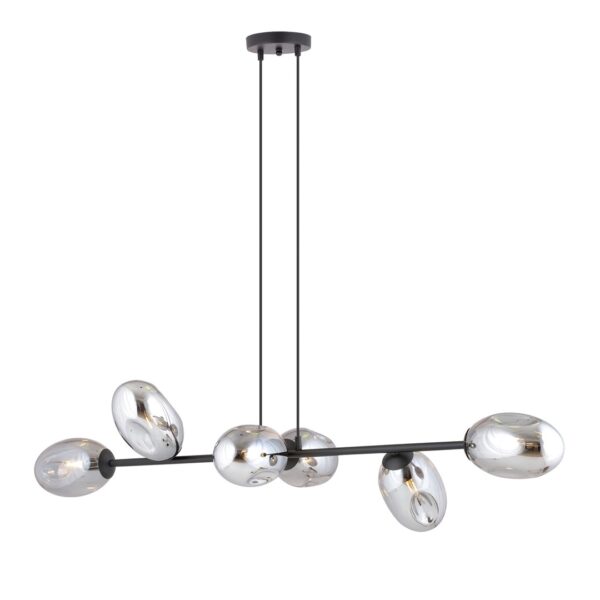 Emibig Visilica PANDORA 230V 10W MAX LED E14 Čelik/ Staklo Crna
