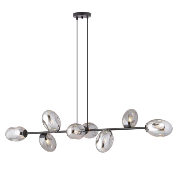 Emibig Visilica PANDORA 230V 10W MAX LED E14 Čelik/ Staklo Crna