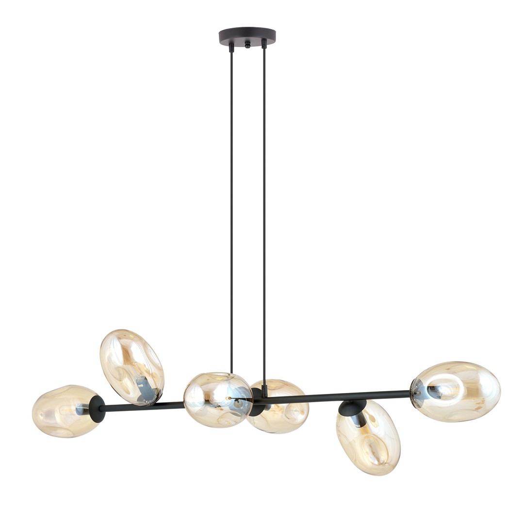Emibig Visilica PANDORA 230V 10W MAX LED E14 Čelik/ Staklo Crna - Slika 2