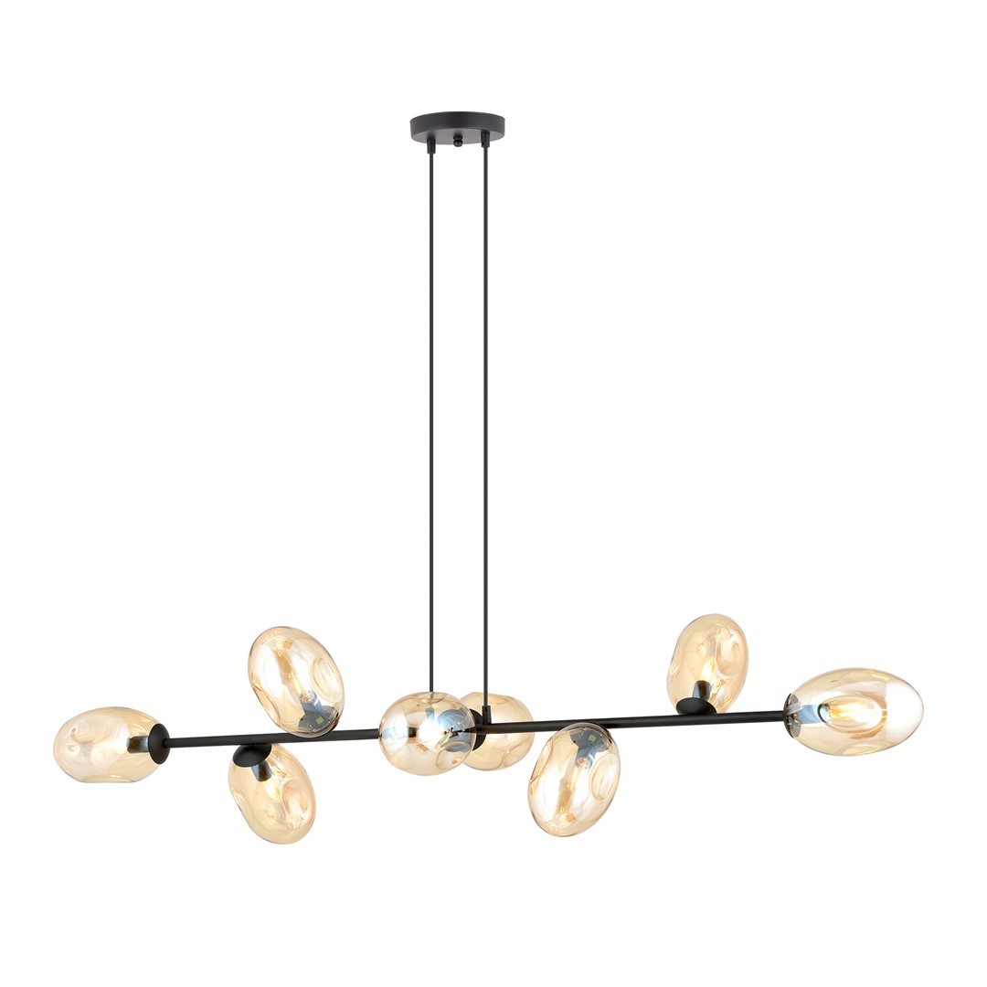 Emibig Visilica PANDORA 230V 10W MAX LED E14 Čelik/ Staklo Crna