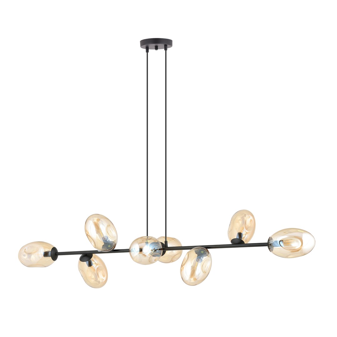 Emibig Visilica PANDORA 230V 10W MAX LED E14 Čelik/ Staklo Crna - Slika 2