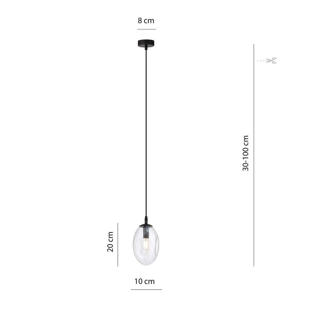 Emibig Visilica ASTRAL 230V 10W MAX LED E14 Čelik/ Staklo Crna - Slika 5