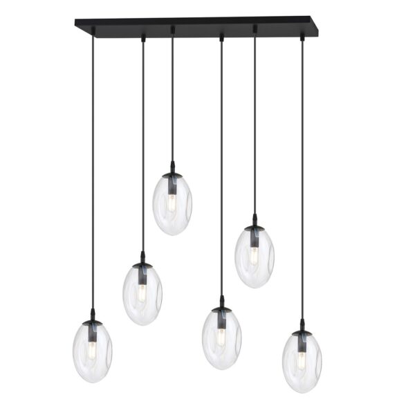 Emibig Visilica ASTRAL 230V 10W MAX LED E14 Čelik/ Staklo Crna