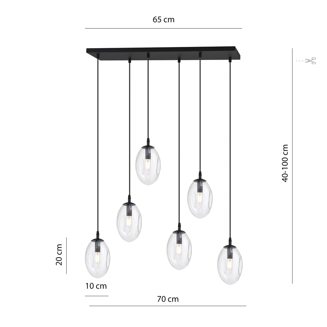 Emibig Visilica ASTRAL 230V 10W MAX LED E14 Čelik/ Staklo Crna - Slika 5