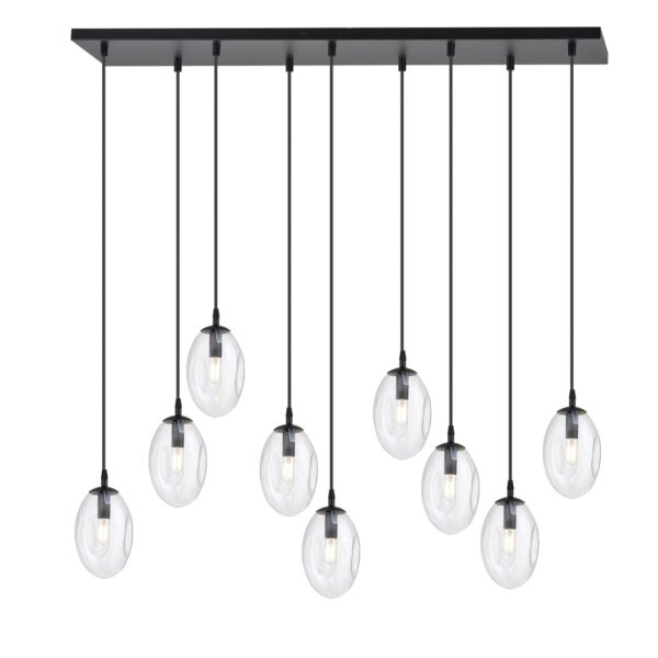 Emibig Visilica ASTRAL 230V 10W MAX LED E14 Čelik/ Staklo Crna