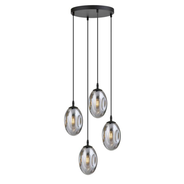 Emibig Visilica ASTRAL 230V 10W MAX LED E14 Čelik/ Staklo Crna