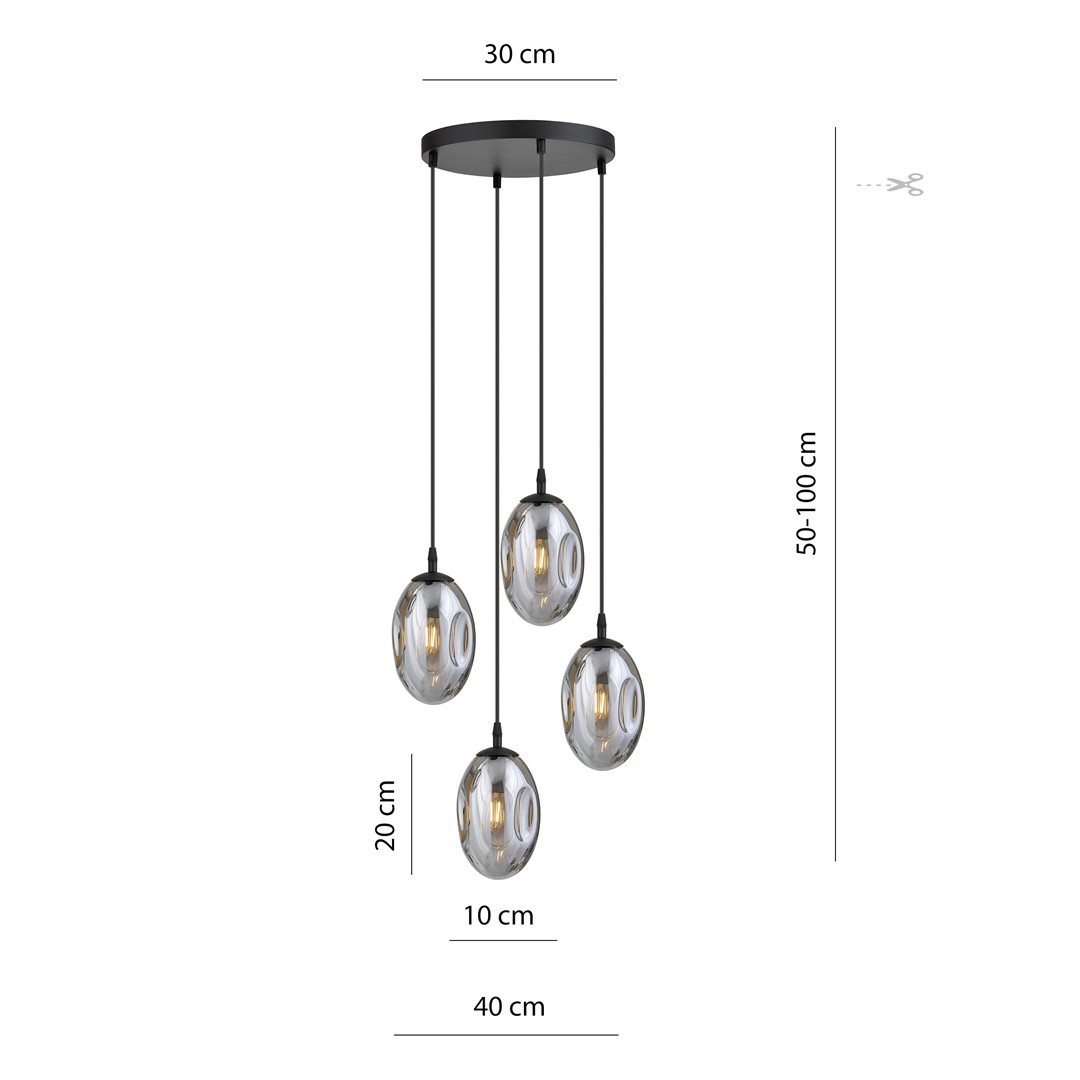 Emibig Visilica ASTRAL 230V 10W MAX LED E14 Čelik/ Staklo Crna - Slika 5