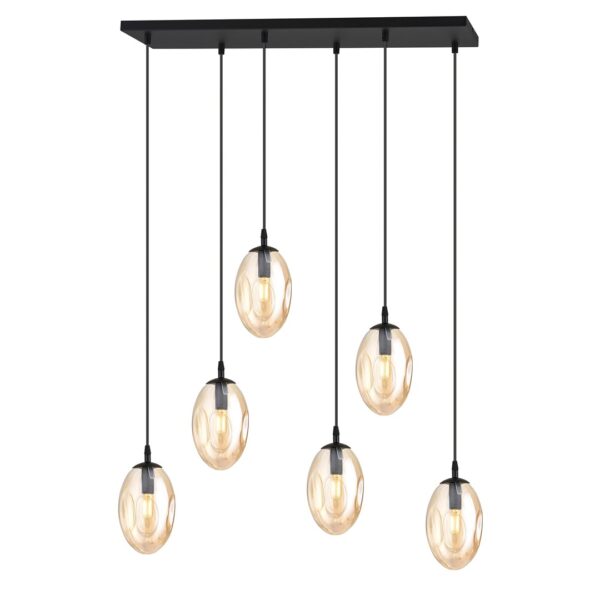 Emibig Visilica ASTRAL 230V 10W MAX LED E14 Čelik/ Staklo Crna