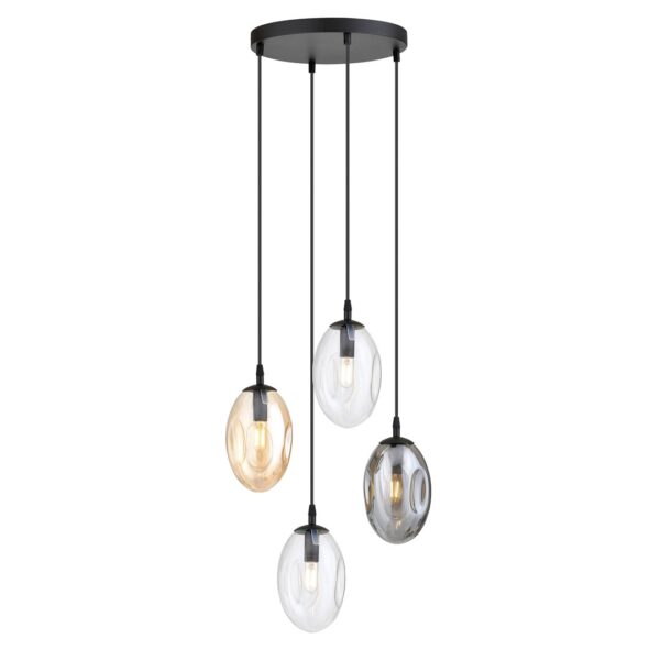Emibig Visilica ASTRAL 230V 10W MAX LED E14 Čelik/ Staklo Crna