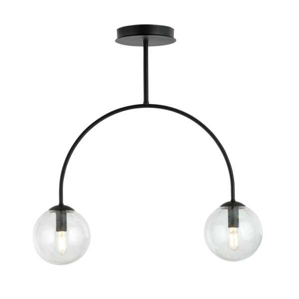 Emibig Luster ARCHI 230V 10W MAX LED E14 Čelik/ Staklo Crna