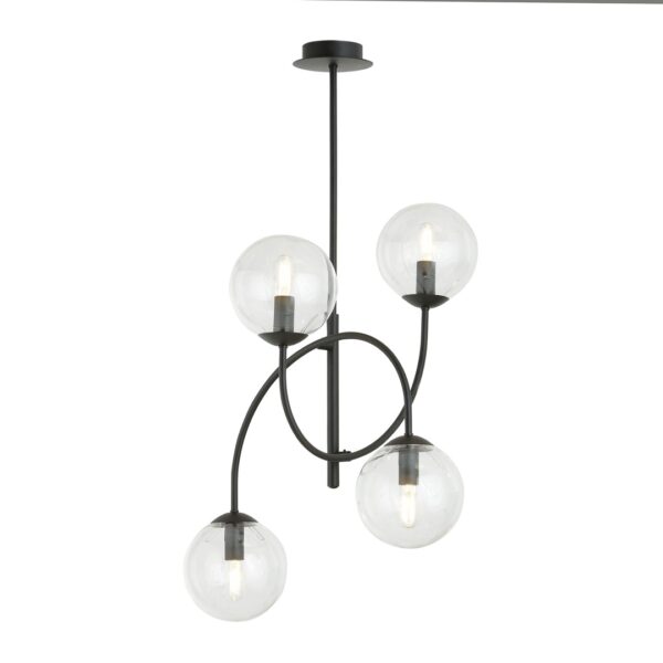 Emibig Luster ARCHI 230V 10W MAX LED E14 Čelik/ Staklo Crna