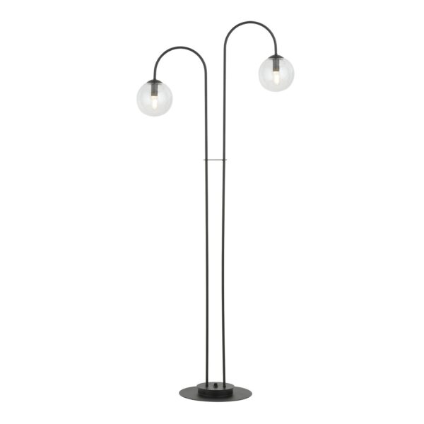 Emibig Podna lampa ARCHI 230V 10W MAX LED E14 Čelik/ Staklo Crna