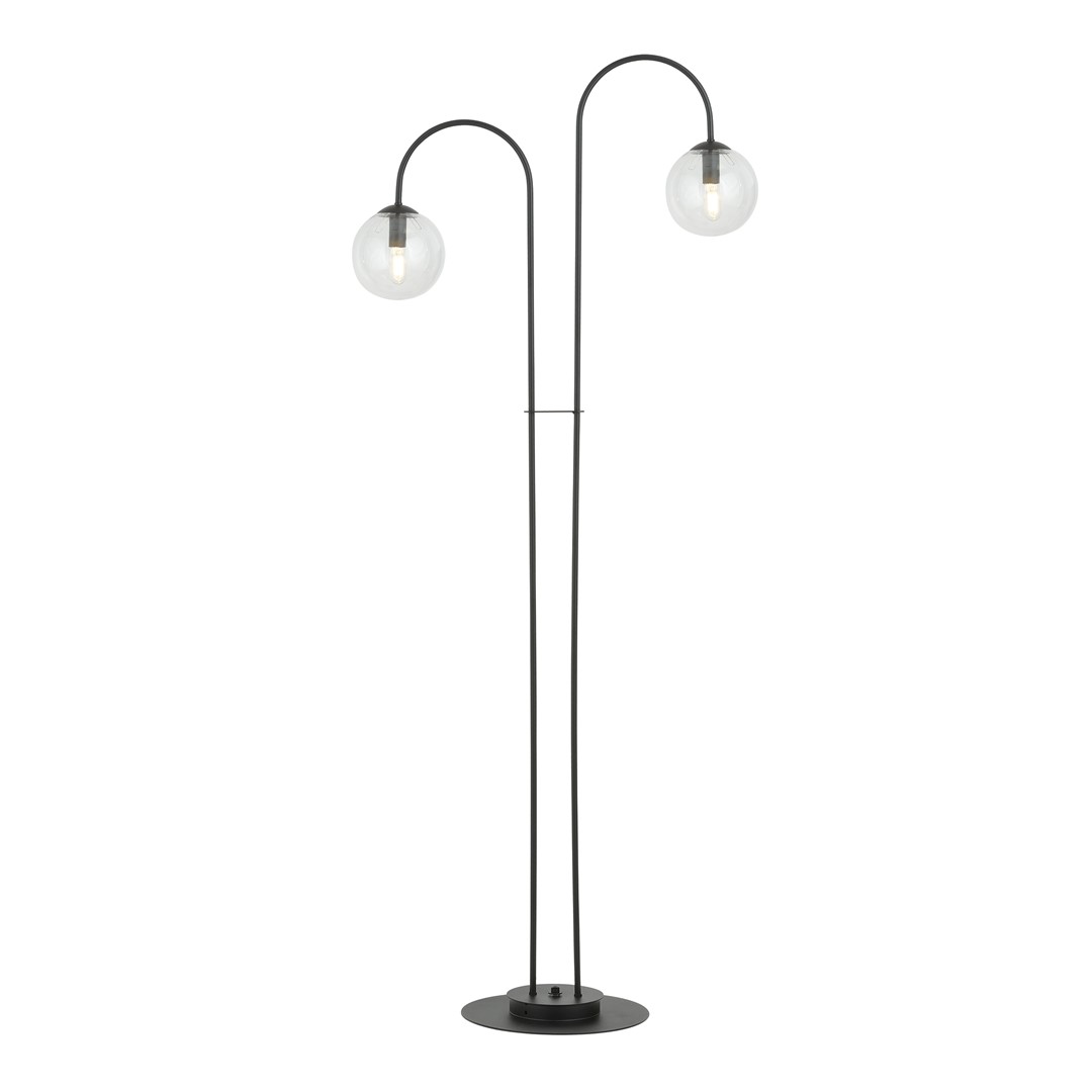 Emibig Podna lampa ARCHI 230V 10W MAX LED E14 Čelik/ Staklo Crna