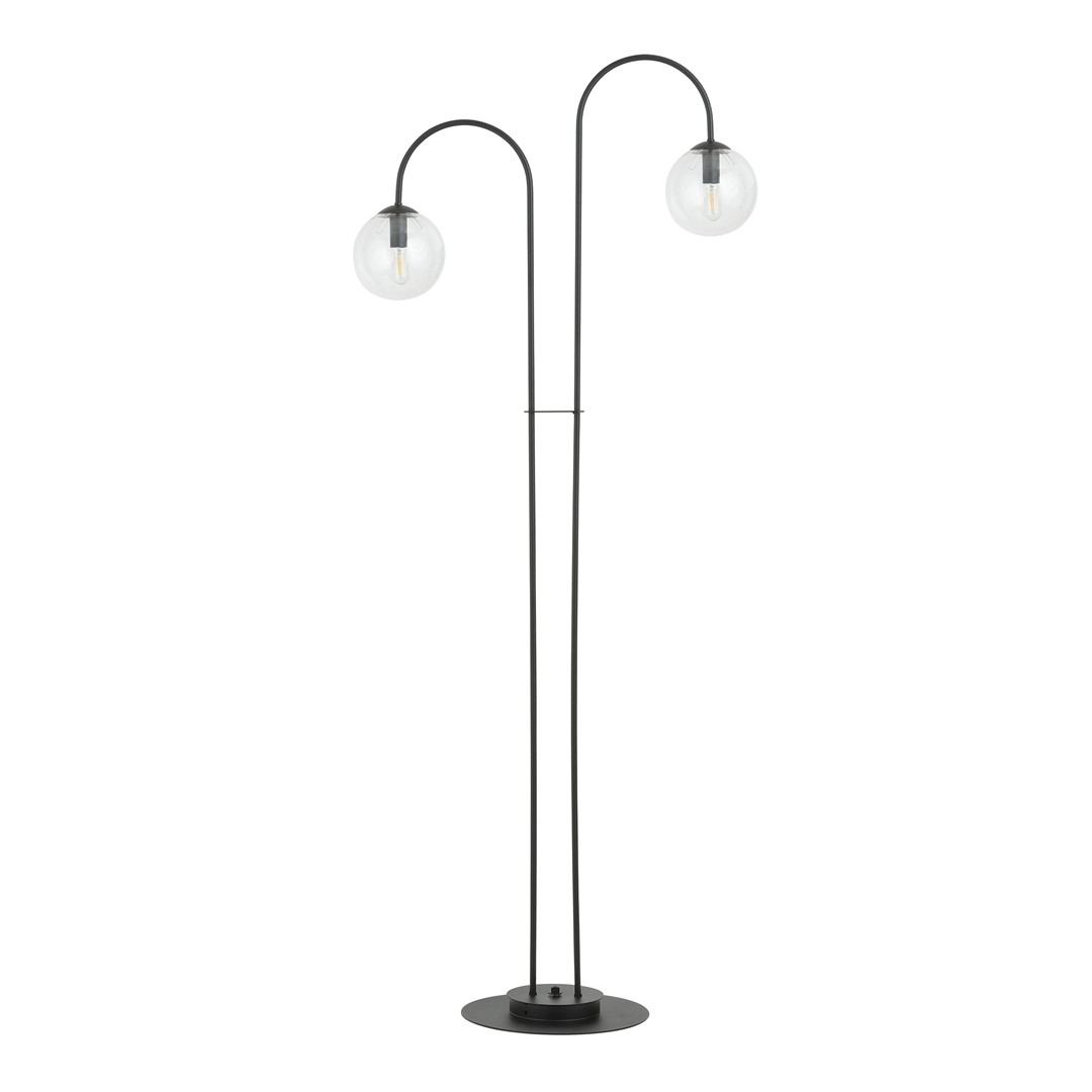 Emibig Podna lampa ARCHI 230V 10W MAX LED E14 Čelik/ Staklo Crna - Slika 2