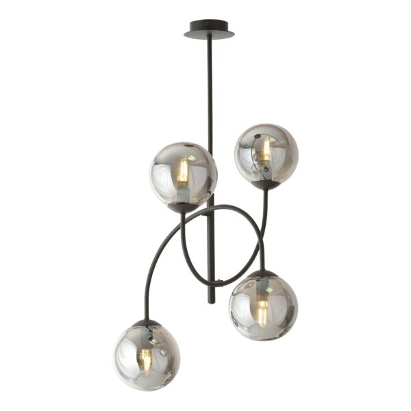 Emibig Luster ARCHI 230V 10W MAX LED E14 Čelik/ Staklo Crna
