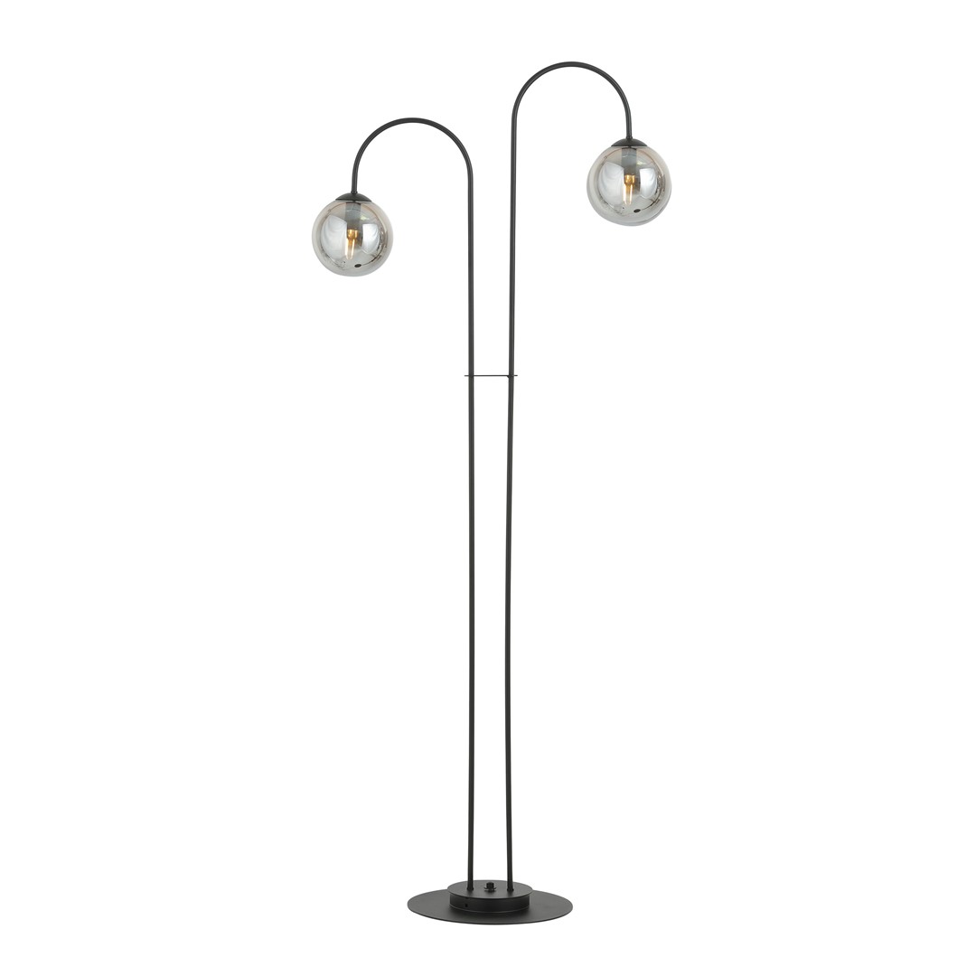Emibig Podna lampa ARCHI 230V 10W MAX LED E14 Čelik/ Staklo Crna
