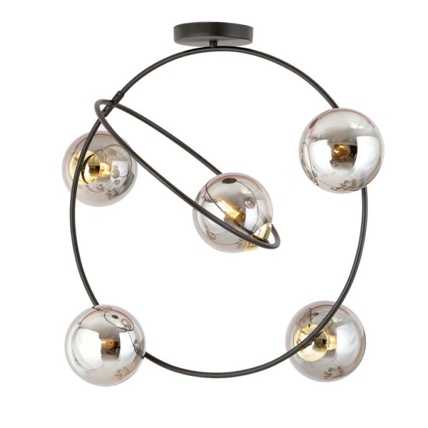 Emibig Luster STARDOM 230V 10W MAX LED E14 Čelik/ Staklo Crna/ Zlatna
