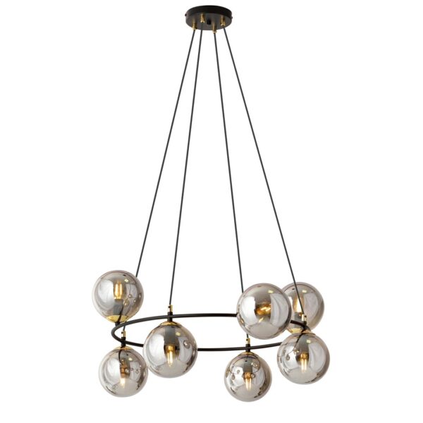 Emibig Visilica AZURA 230V 10W MAX LED E14 Čelik/ Staklo Crna/ Zlatna