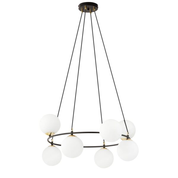 Emibig Visilica AZURA 230V 10W MAX LED E14 Čelik/ Staklo Crna/ Zlatna