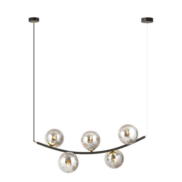 Emibig Visilica RITZ 230V 10W MAX LED E14 Čelik/ Staklo Crna/ Zlatna