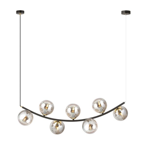 Emibig Visilica RITZ 230V 10W MAX LED E14 Čelik/ Staklo Crna/ Zlatna