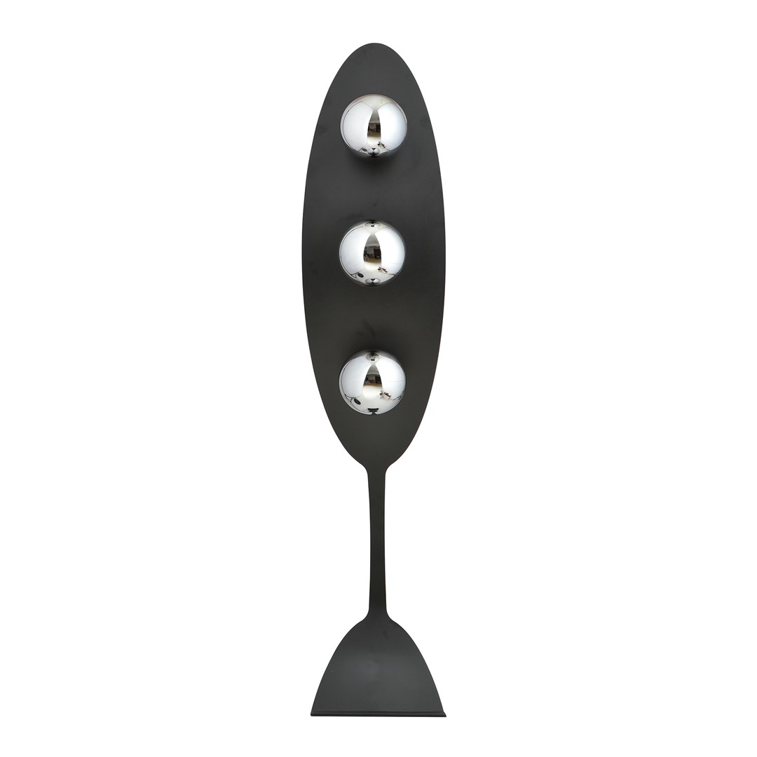 Emibig Podna lampa AURA 230V 10W MAX LED E14 Čelik/ Staklo Crna - Slika 2