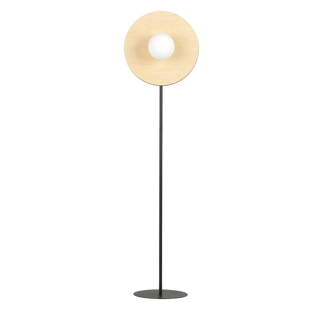 Emibig Podna lampa SOHO 230V 10W MAX LED E14 Čelik/ Staklo/ Šperploča Crna/ Smeđa - Slika 2