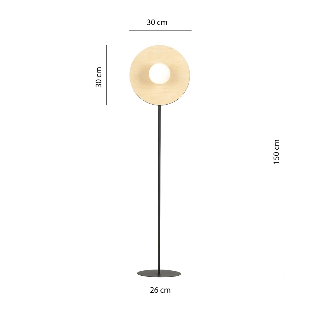 Emibig Podna lampa SOHO 230V 10W MAX LED E14 Čelik/ Staklo/ Šperploča Crna/ Smeđa - Slika 3