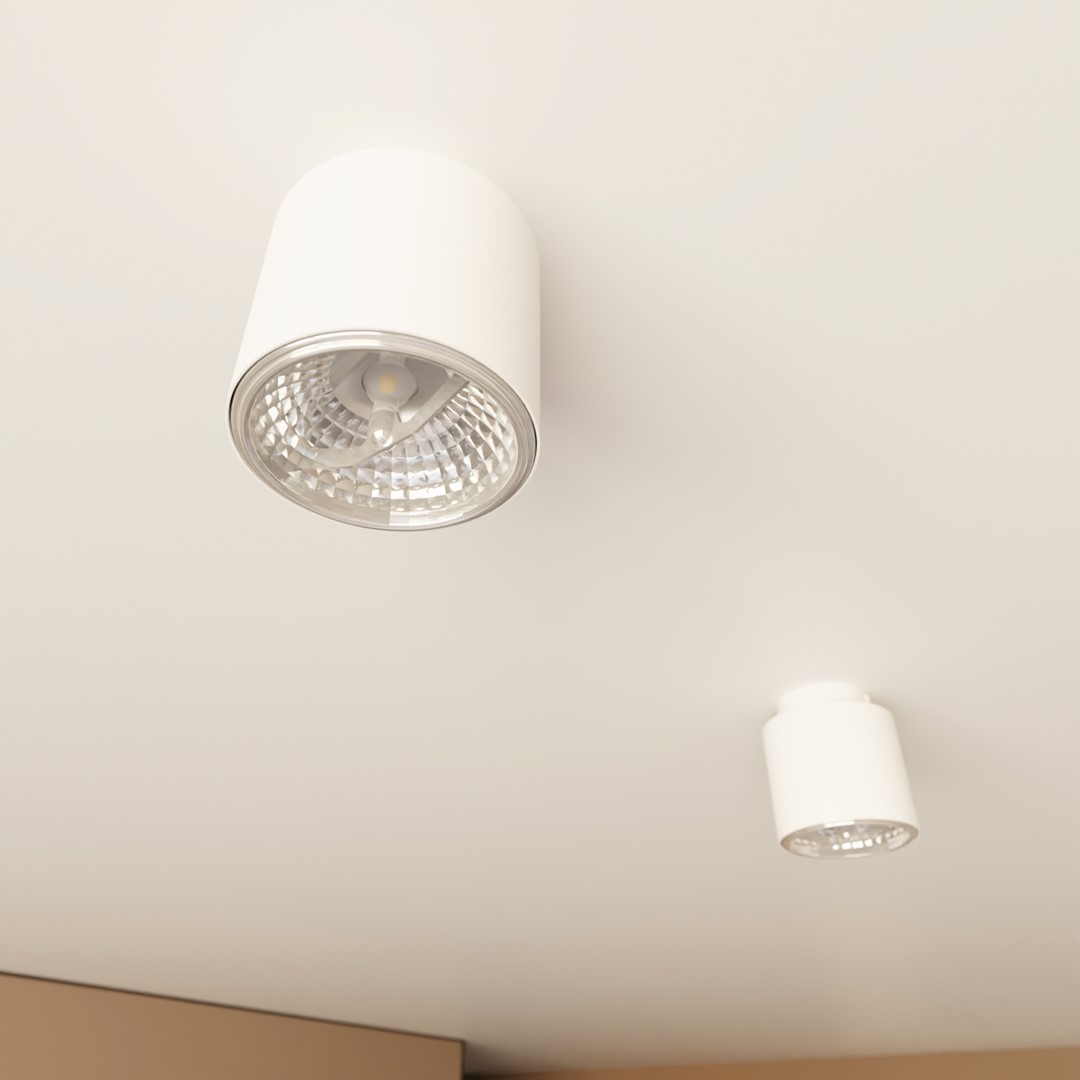 Emibig Stropna svjetiljka NANO 230V 12W MAX LED GU10 AR 111 Čelik Bijela - Slika 5