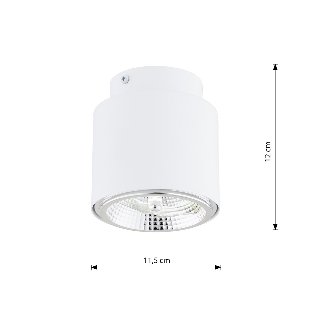 Emibig Stropna svjetiljka NANO 230V 12W MAX LED GU10 AR 111 Čelik Bijela - Slika 7