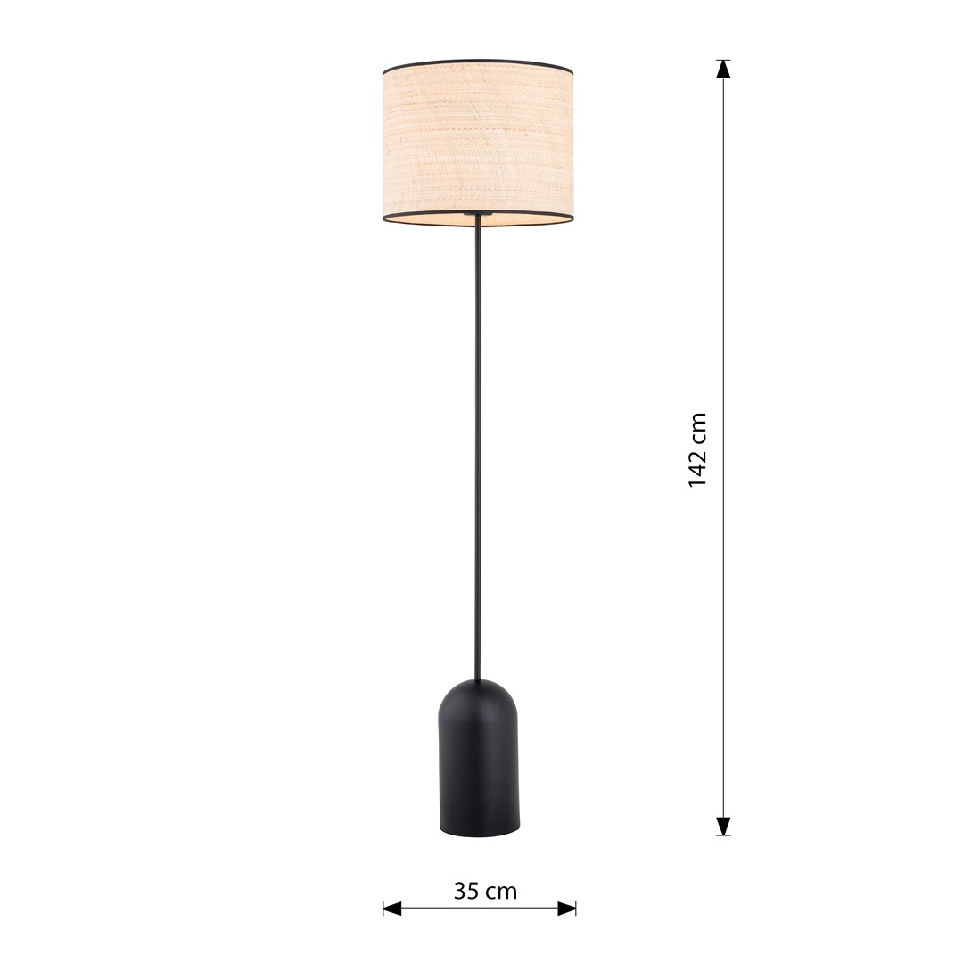 Emibig Podna lampa ASPEN 230V 15W MAX LED E27 Čelik/ Tkanina Crna - Slika 5
