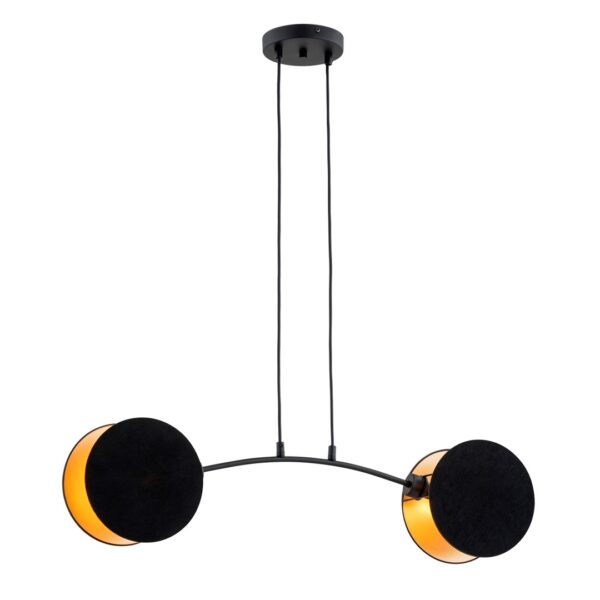 Emibig Visilica MOTIF 230V 15W MAX LED E27 Čelik/ Tkanina Crna