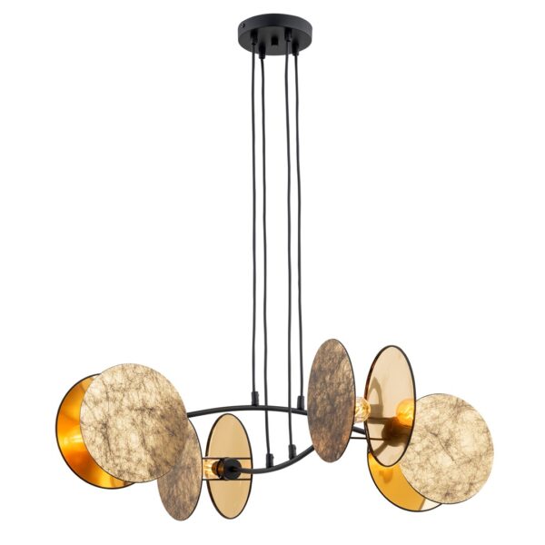 Emibig Visilica MOTIF 230V 15W MAX LED E27 Čelik/ Tkanina Crna