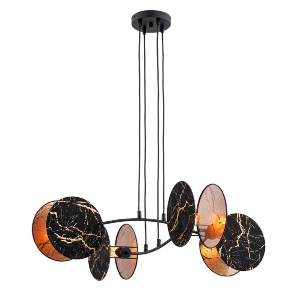 Emibig Visilica MOTIF 230V 15W MAX LED E27 Čelik/ Tkanina Crna
