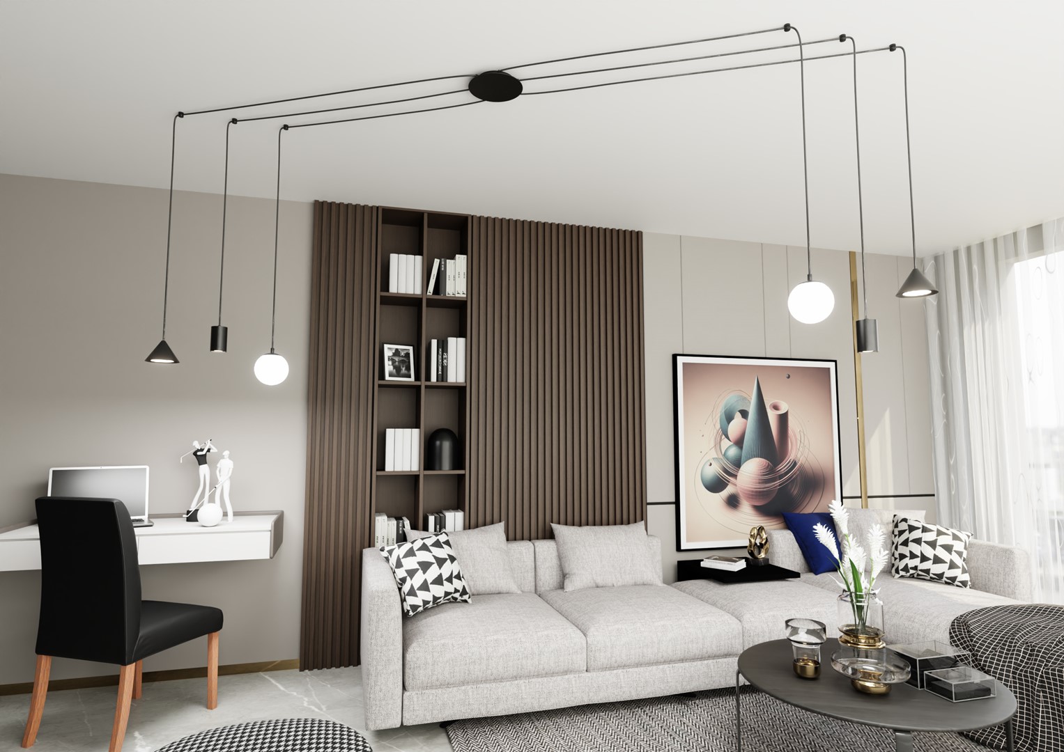 Emibig Visilica FUJI 230V 10W MAX LED E14, GU10, GX53 Čelik Crna - Slika 2