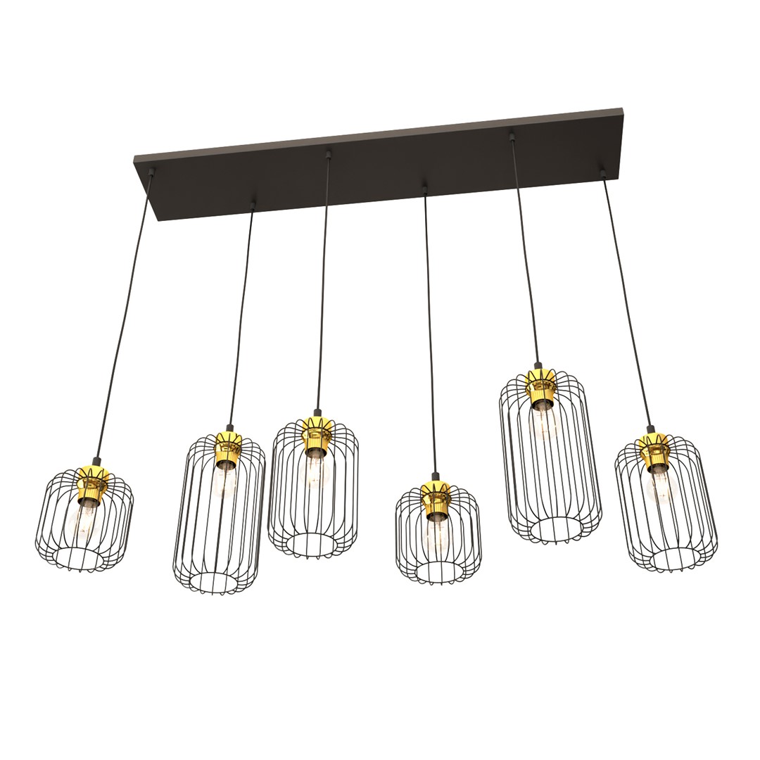 Emibig Visilica VANDER 230V 15W MAX LED E27 Čelik Crna/ Zlatna - Slika 2