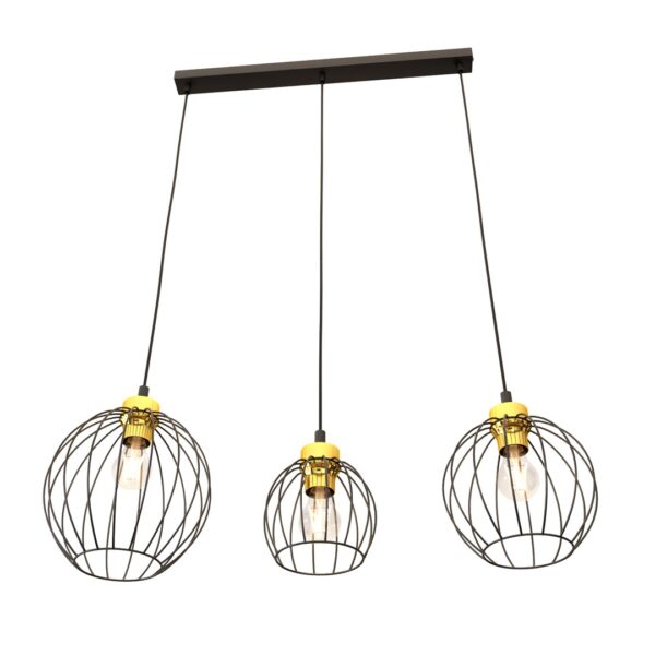 Emibig Visilica NANDO 230V 15W MAX LED E27 Čelik Crna/ Zlatna