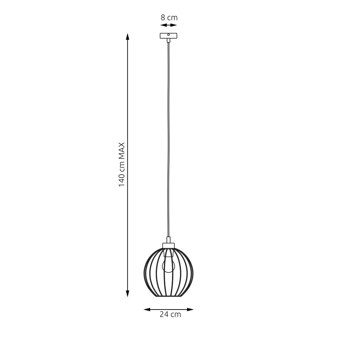 Emibig Visilica NANDO 230V 15W MAX LED E27 Čelik Crna - Slika 8