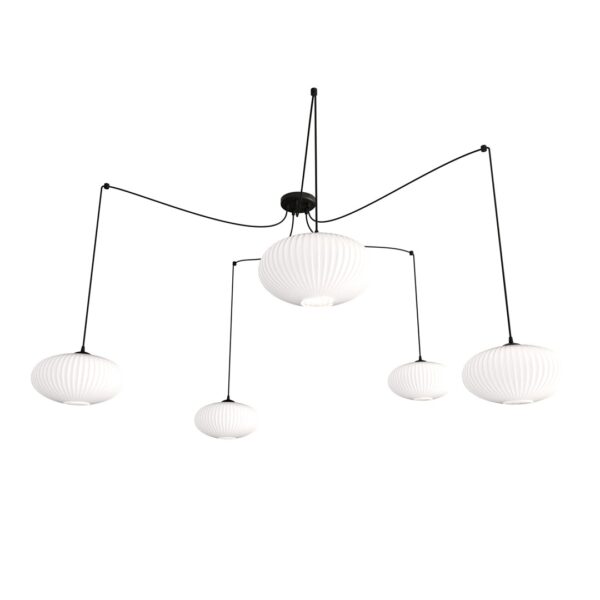 Emibig Visilica ORIGO 230 V 15W MAX LED E27 Čelik/ Staklo Crna