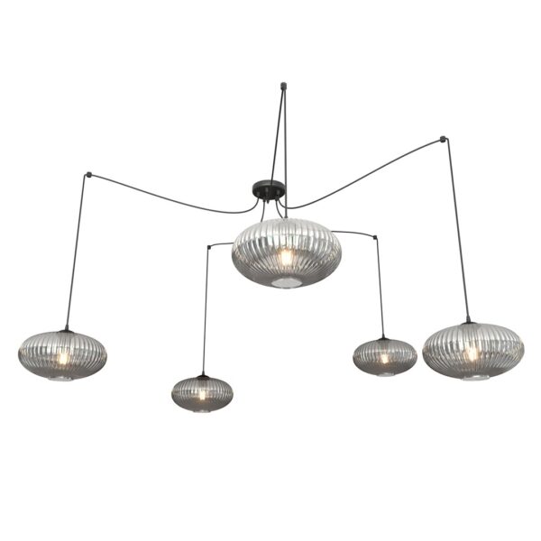 Emibig Visilica ORIGO 230 V 15W MAX LED E27 Čelik/ Staklo Crna