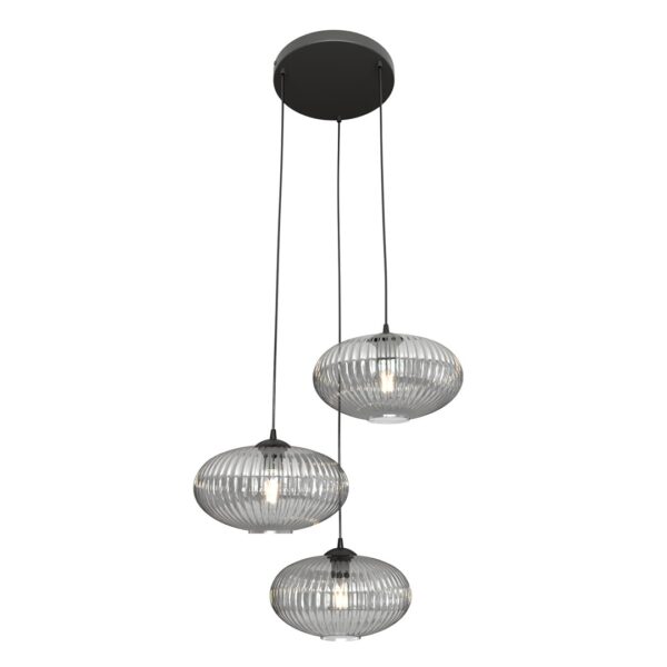 Emibig Visilica COCO 230 V 15W MAX LED E27 Čelik/ Staklo Crna